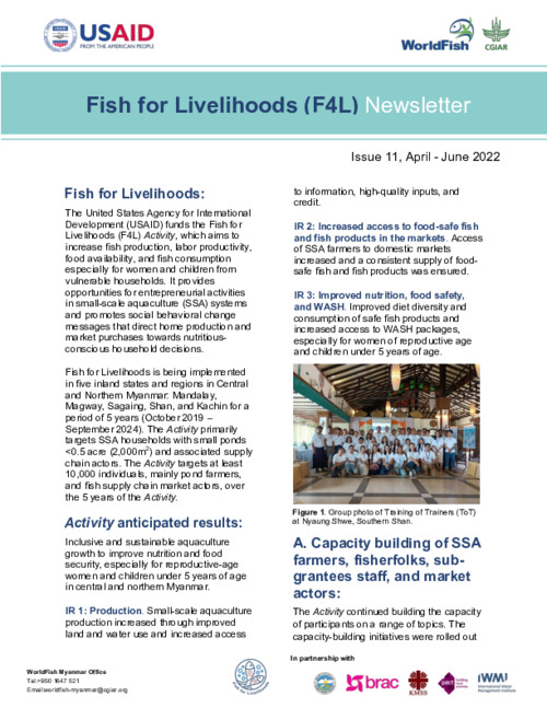 Fish for Livelihoods Newsletter (Apr - June 2022)