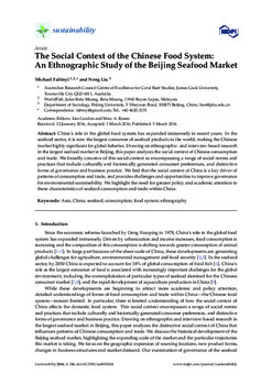 The Social context of the Chinese food system: An Ethnographic study of the Beijing seafood market