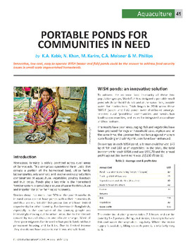 Portable ponds for communities in need
