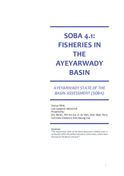 Fisheries in the Ayeyarwady Basin
