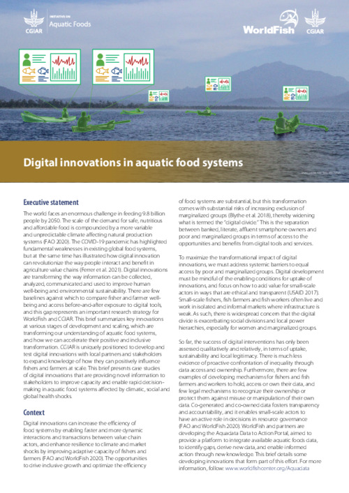Digital Innovations for resilient aquatic food systems