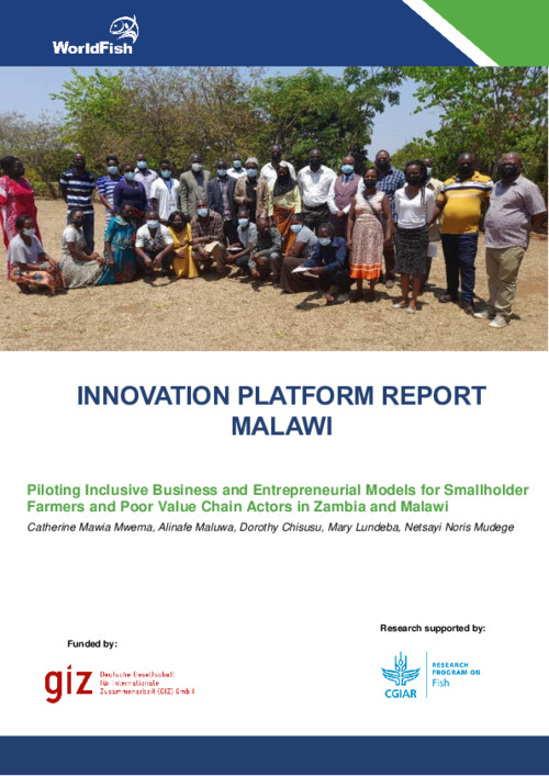 Innovation Platform Report Malawi: Piloting Inclusive Business and Entrepreneurial Models for Smallholder Farmers and Poor Value Chain Actors in Zambia and Malawi.