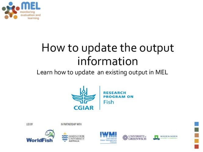 Illustrated guideline on how to update an  existing output in MEL