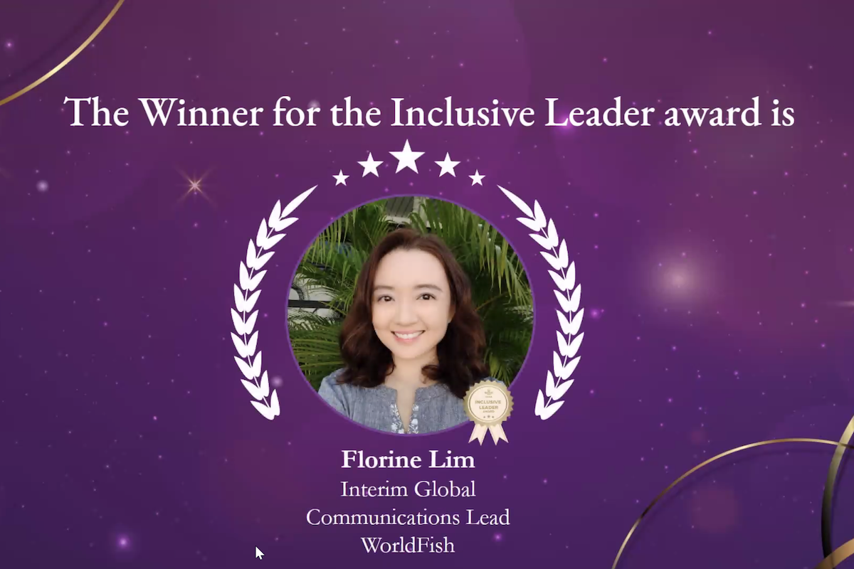 WorldFish's Florine Lim is the first-ever recipient of the CGIAR Inclusive Leader Award.