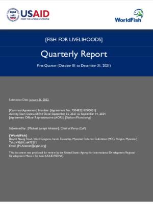 USAID_Fish For Livelihoods_Quarterly Progress Report_October - December 2021