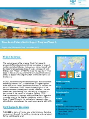 Fisheries Sector Support Programme Phase 2 (Project brief : November 2019 - October 2020)