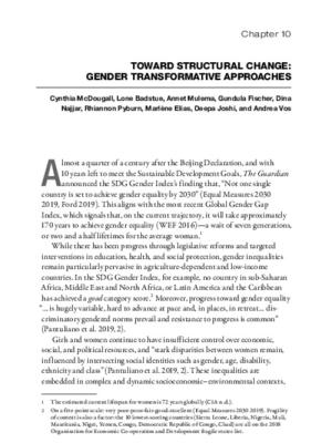 Toward structural change: Gender transformative approaches