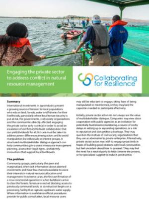 Engaging the private sector to address conflict in natural resource management