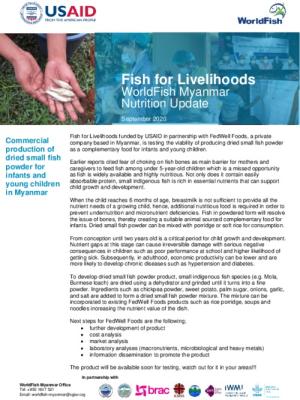Fish for Livelihoods: Nutrition update September 2020