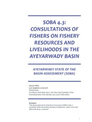 Consultation of fishers on fishery resources and livelihoods in the Ayeyarwady Basin