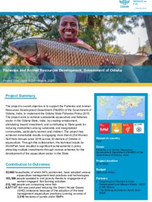 Fisheries and Animal Resources Development (Program with Department of Fisheries, Odisha) - Project brief (April 2020—March 2021)