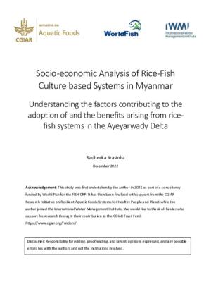 Socio-economic Analysis of Rice-Fish Culture based Systems in Myanmar