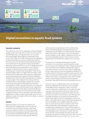 Digital Innovations for resilient aquatic food systems