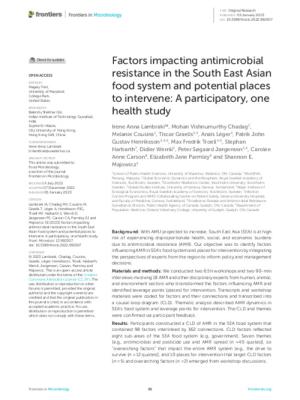 Factors impacting antimicrobial resistance in the South East Asian food system and potential places to intervene: A participatory, one health study