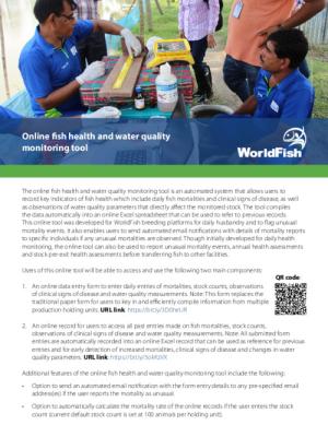 Aquatic Animal Health: Online fish health and water quality monitoring tool
