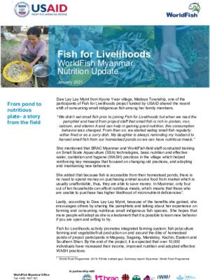 Fish for Livelihoods Nutrition Update - January