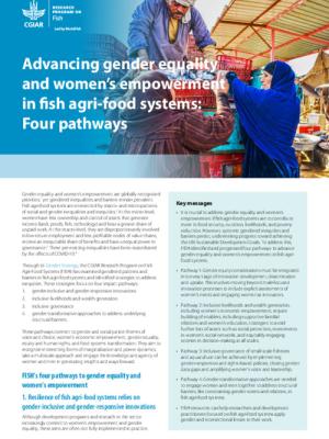 Advancing gender equality and women’s empowerment in fish agri-food systems: Four pathways