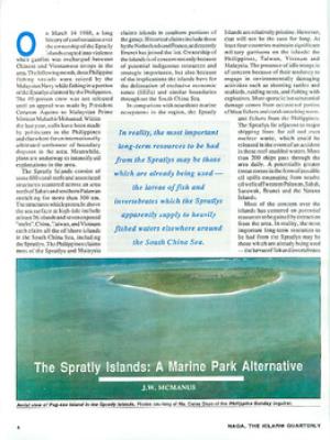 The Spratly Islands: a marine park alternative