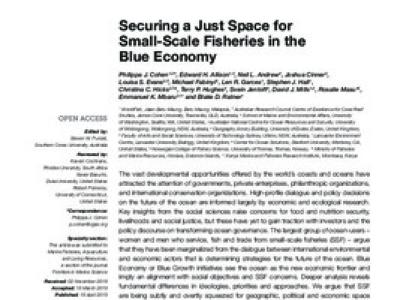 Securing a just space for small-scale fisheries in the blue economy