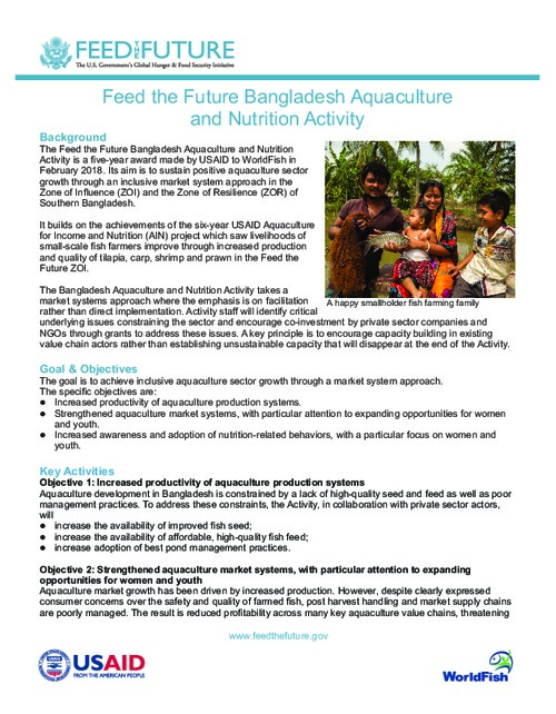 Feed the Future Bangladesh Aquaculture and Nutrition Activity