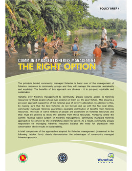 Community based fisheries management: the right option Community based fisheries management: the right option