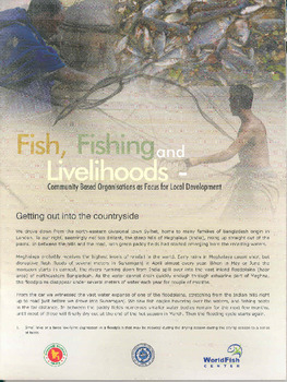 Fish, fishing and livelihoods : community based organisations as focus for local development Fish, fishing and livelihoods : community based organisations as focus for local development