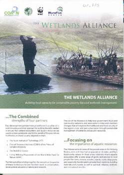 The wetlands alliance: building local capacity for sustainable, poverty-focused wetlands management The wetlands alliance: building local capacity for sustainable, poverty-focused wetlands management