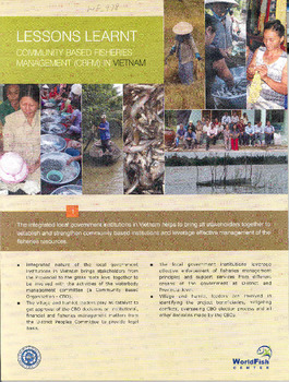 Lessons learnt community based fisheries management (CBFM) in Vietnam Lessons learnt community based fisheries management (CBFM) in Vietnam