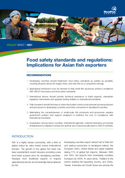 Food safety standards and regulations: implications for Asian fish exporters Food safety standards and regulations: implications for Asian fish exporters