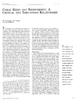 Coral reefs and biodiversity: a critical and threatened relationship