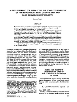 A simple method for estimating the food consumption of fish populations from growth data and food conversion experiments