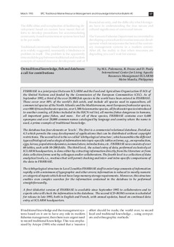 On traditional knowledge, fish and databases: a call for contributions