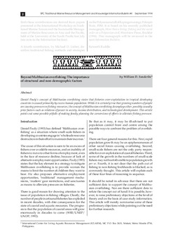 Beyond Malthusian overfishing: the importance of structural and non-demographic factors