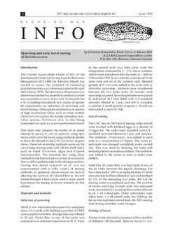Spawning and early larval rearing of Holothuria atra Spawning and early larval rearing of Holothuria atra