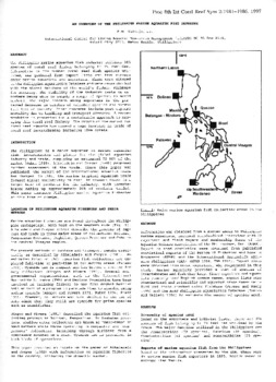 An overview of the Philippine marine aquarium fish industry An overview of the Philippine marine aquarium fish industry