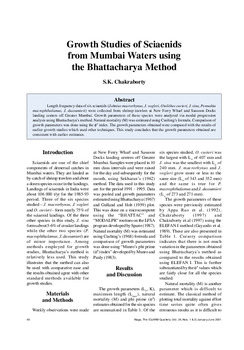 Growth studies of sciaenids from Mumbai waters using the Bhattacharya method Growth studies of sciaenids from Mumbai waters using the Bhattacharya method