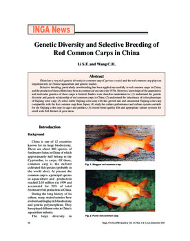 Genetic diversity and selective breeding of red common carps in China Genetic diversity and selective breeding of red common carps in China
