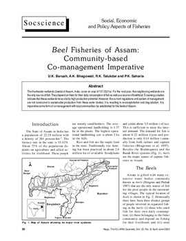 Beel fisheries of Assam - community-based co-management imperative