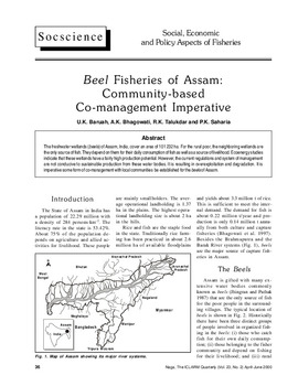 Beel fisheries of Assam - community-based co-management imperative Beel fisheries of Assam - community-based co-management imperative