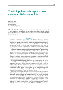 The Philippines: a hotspot of sea cucumber fisheries in Asia