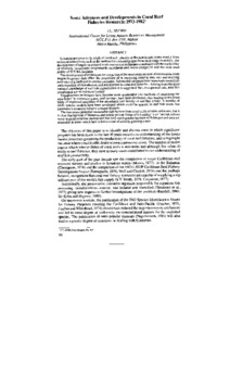 Some advances and developments in coral reef fisheries research: 1973-1982