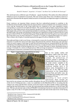 Traditional fisheries of rainforest rivers in the Campo-Ma'an area of Southern Cameroon Traditional fisheries of rainforest rivers in the Campo-Ma'an area of Southern Cameroon