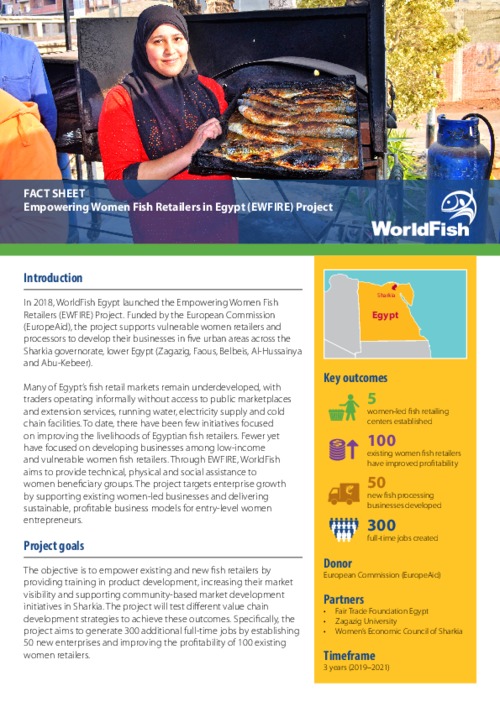 Empowering Women Fish Retailers in Egypt (EWFIRE) Project Empowering Women Fish Retailers in Egypt (EWFIRE) Project