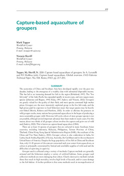 Captured-based aquaculture of groupers