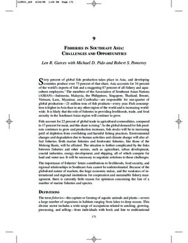 Fisheries in Southeast Asia: challenges and opportunities Fisheries in Southeast Asia: challenges and opportunities