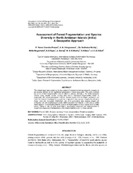 Assessment of forest fragmentation and species diversity in North Andaman Islands (India): a geospatial approach Assessment of forest fragmentation and species diversity in North Andaman Islands (India): a geospatial approach