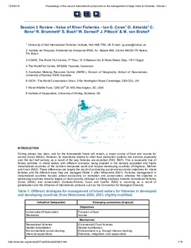 Value of river fisheries