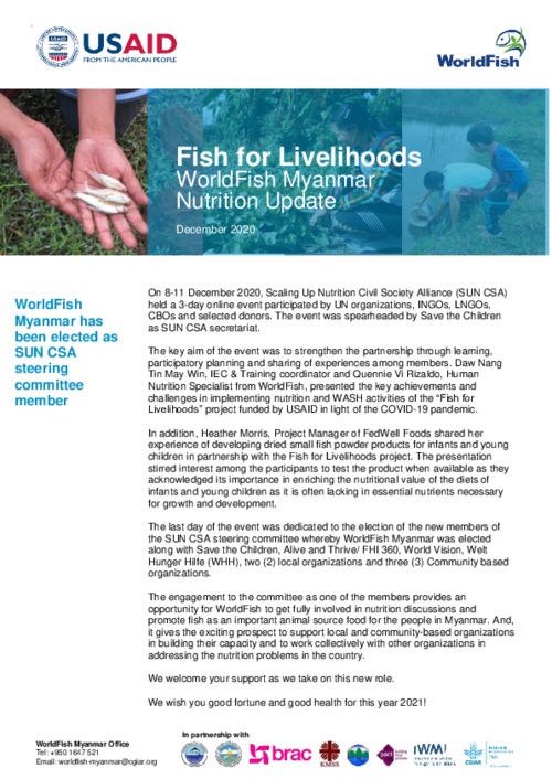 Fish for Livelihoods Nutrition Update - December