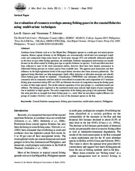 An evaluation of resource overlaps among fishing gears in the coastal fisheries using multivariate techniques An evaluation of resource overlaps among fishing gears in the coastal fisheries using multivariate techniques