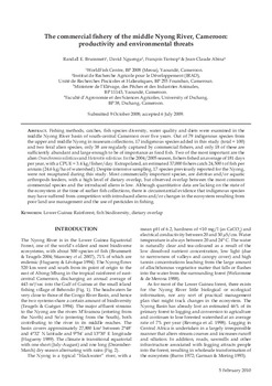 The commercial fishery of the middle Nyong River, Cameroon: productivity and environmental threats The commercial fishery of the middle Nyong River, Cameroon: productivity and environmental threats